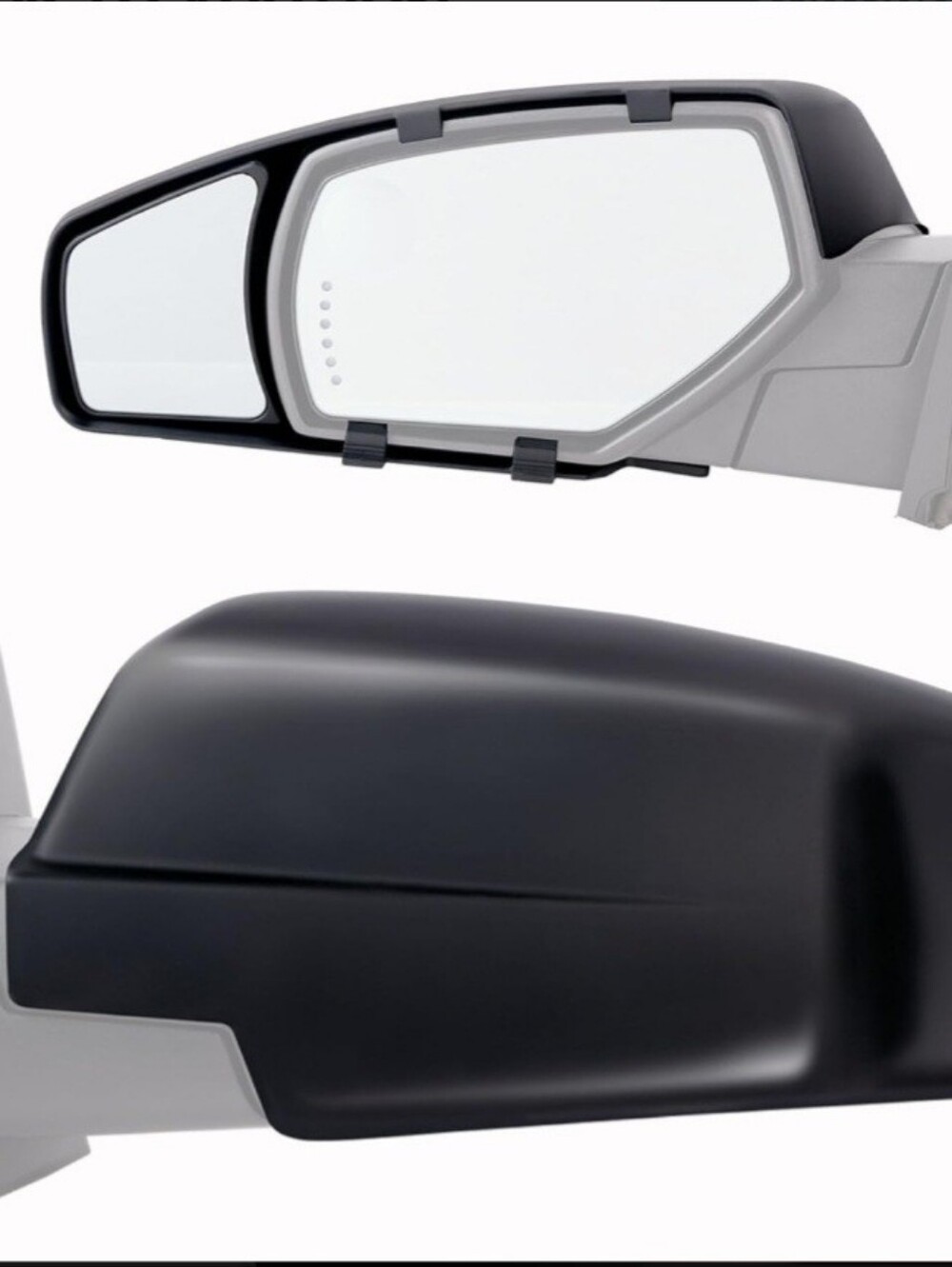 Black Universal Clip-On Blind Spot TOWING Mirror by Snap and ZAP